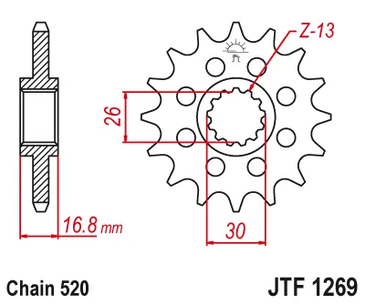 ESJOT - Pinion (fata) 50-32073S, 14 dinti - CBR600 99- 900 1000 Sport 520