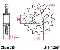 ESJOT - Pinion (fata) 50-32073S, 14 dinti - CBR600 99- 900 1000 Sport 520