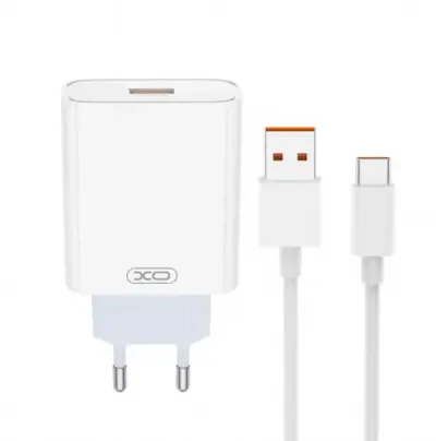 Incarcator Retea Cu Cablu USB-C XO Design L164, 30W, 1 x USB-A (Alb)