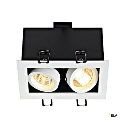 KADUX 2 GU10, patrat, albalb mat, max. 2x50W