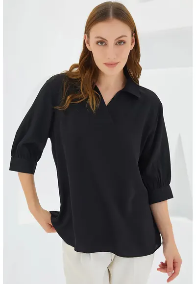 Bluza lejera cu guler Polo