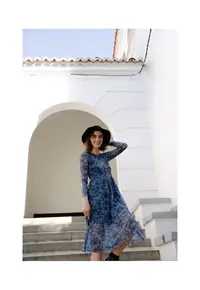 Rochie de dama - Model elegant Poliester - Albastru - Negru - Negru/Albastru