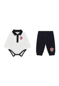Set de body si pantaloni de trening - 2 piese - Rosu/Albastru ultramarin/Alb optic