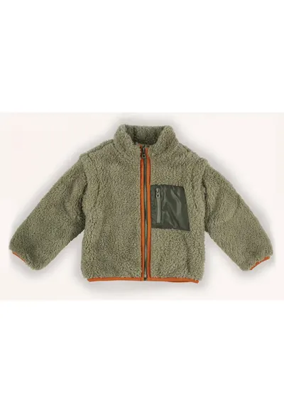 Jacheta tip Hanorac Teddy cu fermoar - fara gluga - - Authentic Threads - Kaki - pentru baieti - Kaki