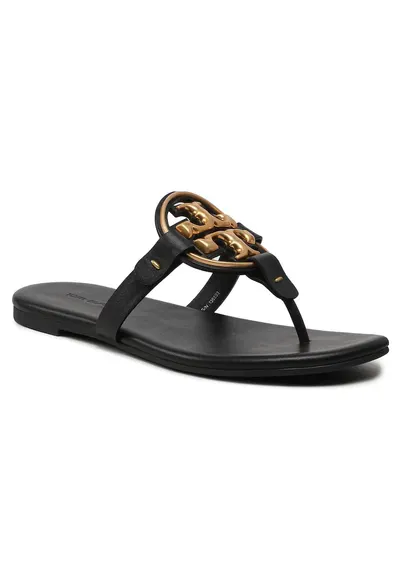 Slapi dama - Perfect Black 006 - piele naturala - Metal Miller