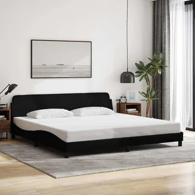 vidaXL Cadru de pat, Dover, negru, 200x200 cm, textil