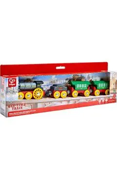 Tren cu aburi retro cu lumini si sunete