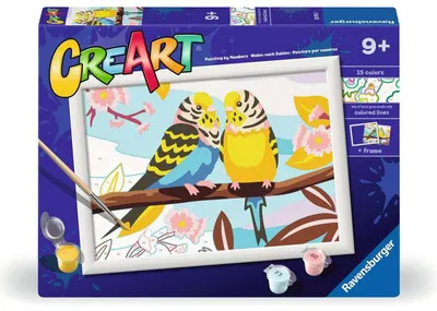 Set de pictură pe numere Ravensburger CreArt - Papagali frumoși