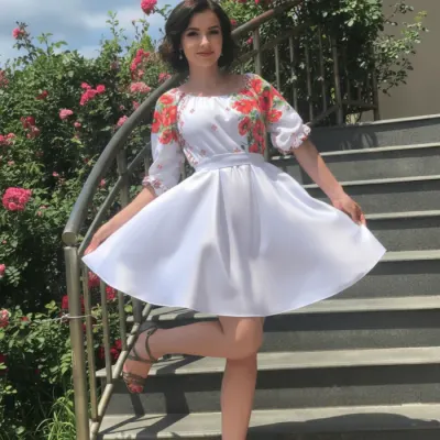 Rochie Traditionala stilizata cu maci 20