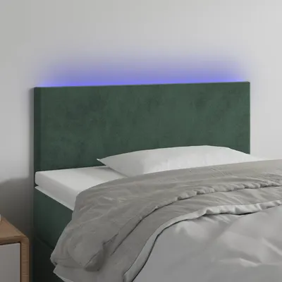 Gossi tablie de pat cu led, verde inchis, 90x5x78/88 cm, catifea
