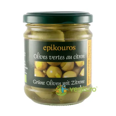 Masline Verzi Umplute cu Lamaie Ecologice/Bio 190g