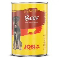 JosiDog Beef in Sauce, conserve pentru caini adulti, in sos, 12x415 g