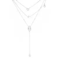 Lantisor argint 925, JW1243, model ochisor si steluta, placat cu rodiu