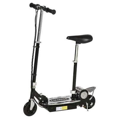 HOMCOM Trotineta Electrica pentru Copii cu Scaun, Negru