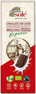 Ciocolata bio cu lapte, 25 g, Chocolates Solé