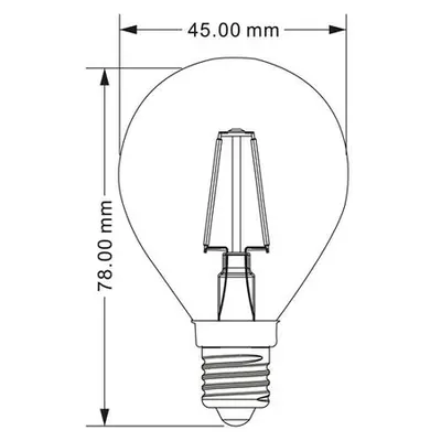 Sursa de iluminat, bec FİLAMENT P45 4W E14 ADVANCE 2700K