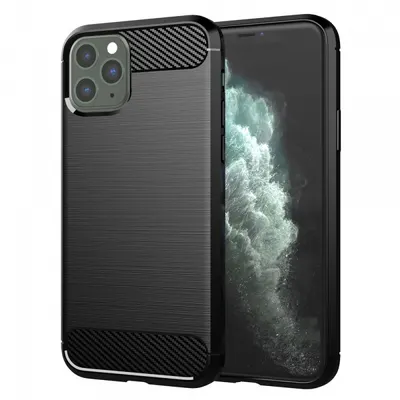 Husa pentru Apple iPhone 11 Pro Max, Techsuit, Carbon, Neagra