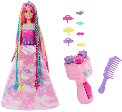 Set joc Barbie Dreamtopia - Păpușă cu o împletitură