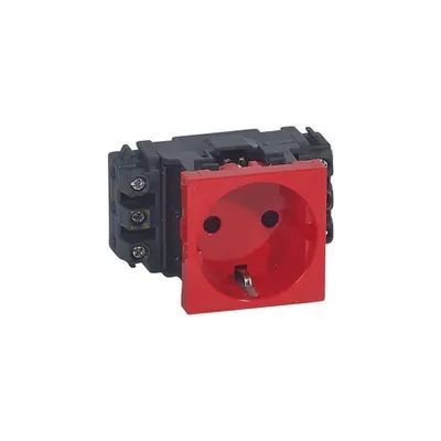 2P+E Priza Mosaic pentru DLP trunking - screw terminals - German standard - rosu