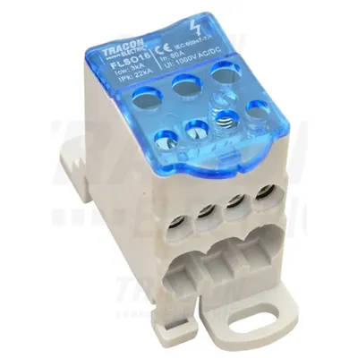 Clema sir distributie, fixare pe sina, constructie deschisa FLSO16 3×16(16)mm2 / 4×10(6)mm2, 1000VAC/DC, 80A