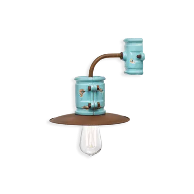 Applique D.25 / Wall Lamp D.25 Retro Urban Finish Via - Vintage Azzurro C1524