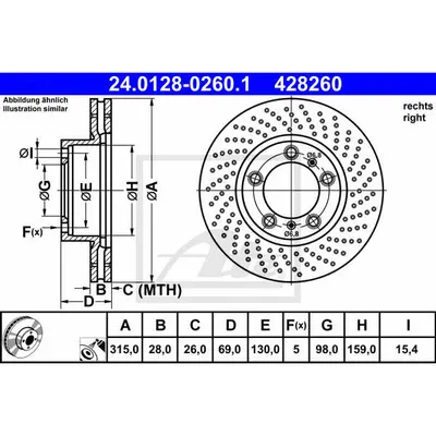 Disc frana ATE 24.0128-0260.1