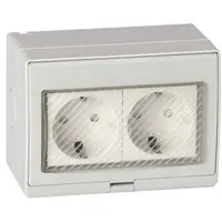 Priza Dubla Schuko Ip55 E-PREX2, montaj aparent