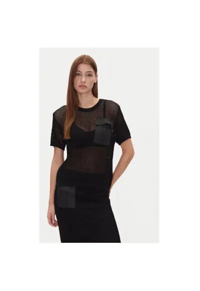 Pulover dama P5BSAV83 - Viscoza/Nylon - Negru - Negru