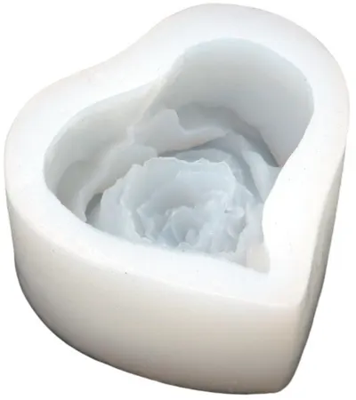 Mold din silicon (formă) Em Art - Inima trandafir, 65 x 72 x 34 mm