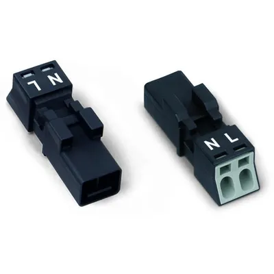 Plug; 2-pole; 1,50 mm²; white