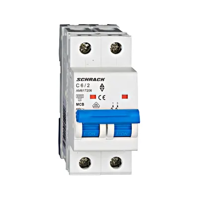 Intrerupator automat bipolar MCB, AMPARO 6kA, C 6A, 2P