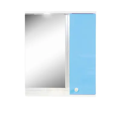 Oglinda baie cu dulap polita si decupaj pentru spot Selena 55x67 cm bleu