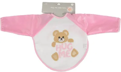 Bavetă cu maneci Cangaroo - Hug me Little bear, roz