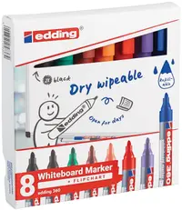 Set de markere pentru tablă albă Edding 360 - 8 culori