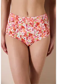 Slip cu model floral - Rosu/Alb/Roz