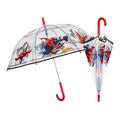 Umbrelă transparentă, Perletti, Spider Man, 45 cm, Collection Spider Man
