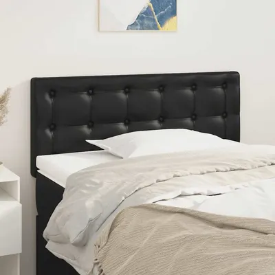 vidaXL Tăblie de pat, negru, 80x5x78/88 cm, piele ecologică