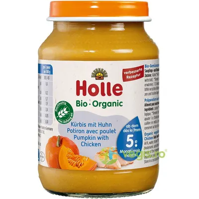 Piure de Dovleac si Carne de Pui pentru Copii +5 Luni Ecologic/Bio 190g