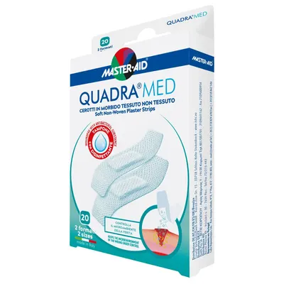 MASTER-AID Plasturi piele sensibila Quadra Med 2 marimi x20buc