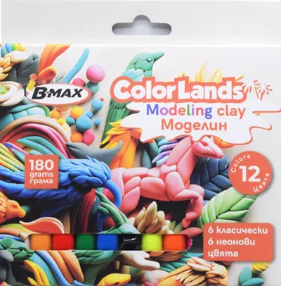 Modelin B-Max Color Lands - 12 culori, 180 g