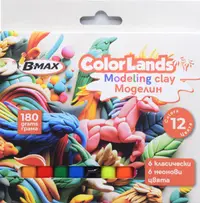 Modelin B-Max Color Lands - 12 culori, 180 g