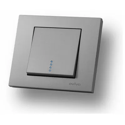 Intrerupator cu Led ST Grano Met Ovivo OV00162, 10A, 250V, IP20, fumuriu