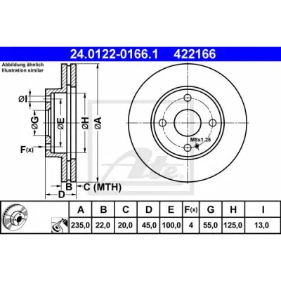 Disc frana ATE 24.0122-0166.1