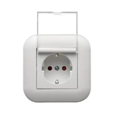 Priza Schuko cu Capac Ovivo Loft ST Alb, 404-010301-243