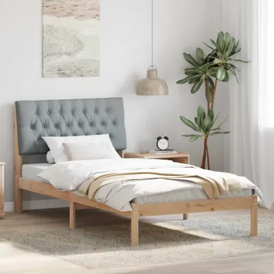 vidaXL Cadru de pat cu tăblie tapițată cu headboard Maro 100 x 200 cm
