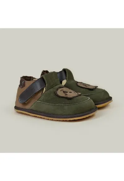 Pantofi Barefoot din piele naturala - Barney - Verde - Verde