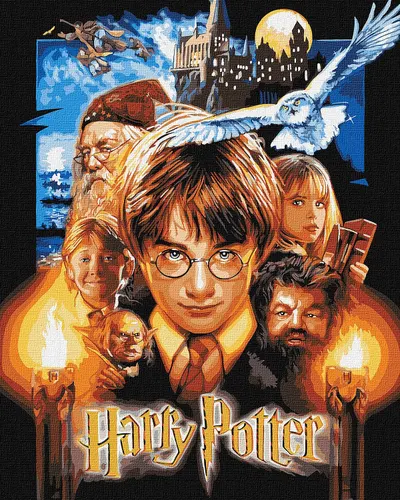 Kit de pictură după numere Ideyka Harry Potter - Poster, 40 x 50 cm