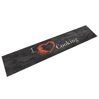 Gossi covor de bucatarie lavabil cooking, negru, 60x300 cm, catifea