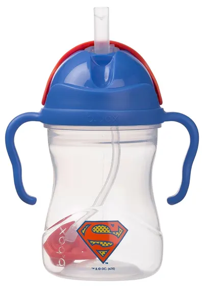 Cană pentru bebeluși cu pai b.box - Superman, 240 ml