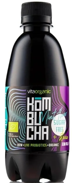 Vita Organic Bio kombucha fără zahăr, mentă, 330 ml